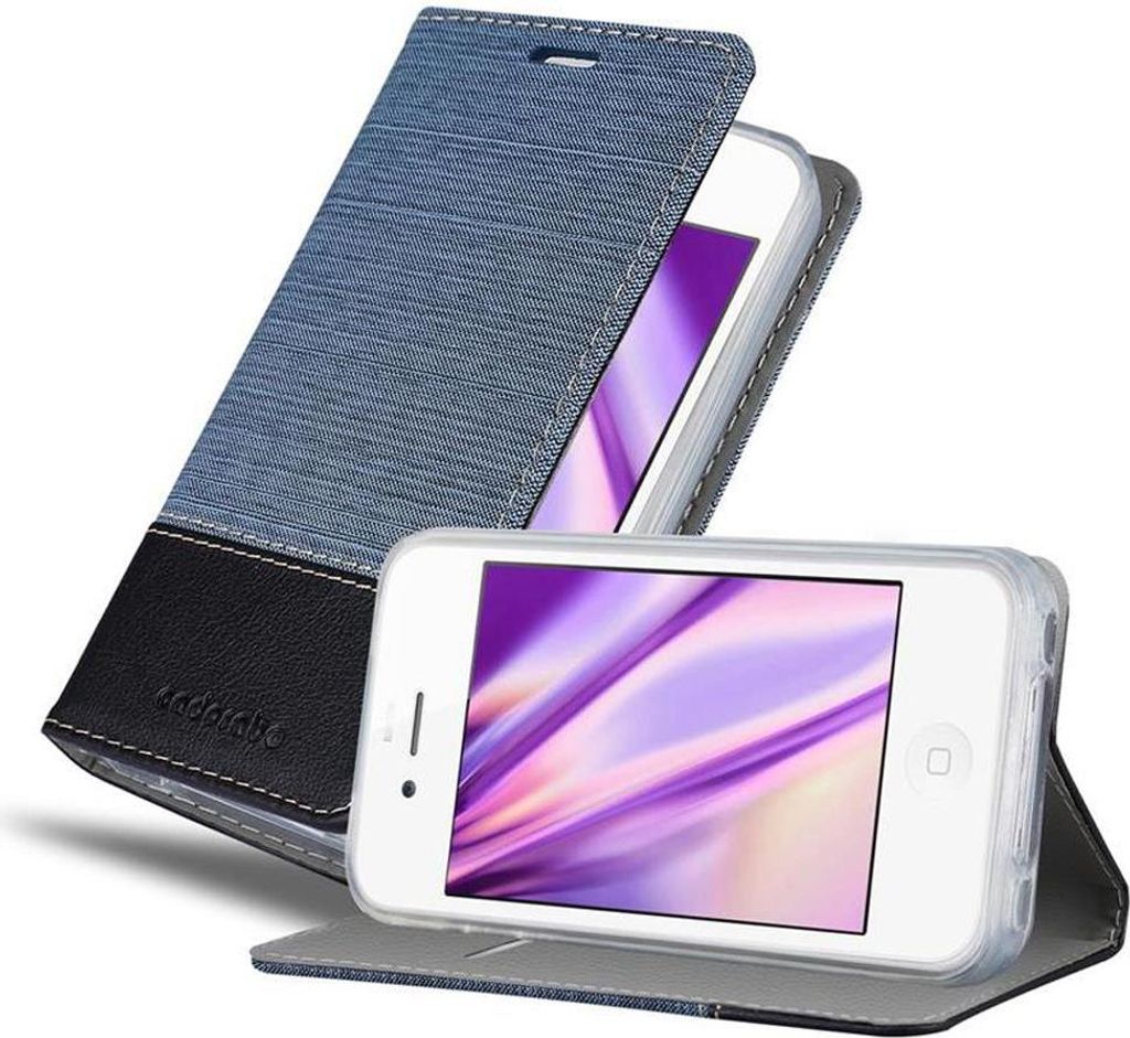 Cadorabo Hülle für Apple iPhone 4 / 4S Schutzhülle in Blau Handy Hülle Etui Book Case Cover