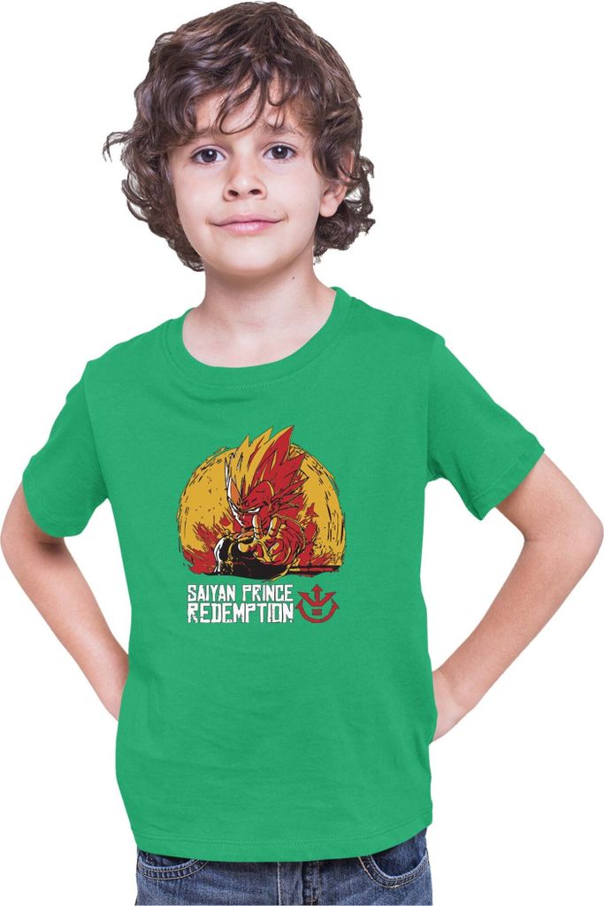 Kinder T-Shirt Dragon Anime Manga Ball Z Vegeta Prince, 3-4 Jahr - 104 / Grün