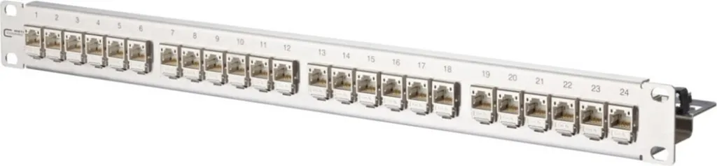 Panneau de brassage RJ-45 rackable 1U en acier pour baie informatique