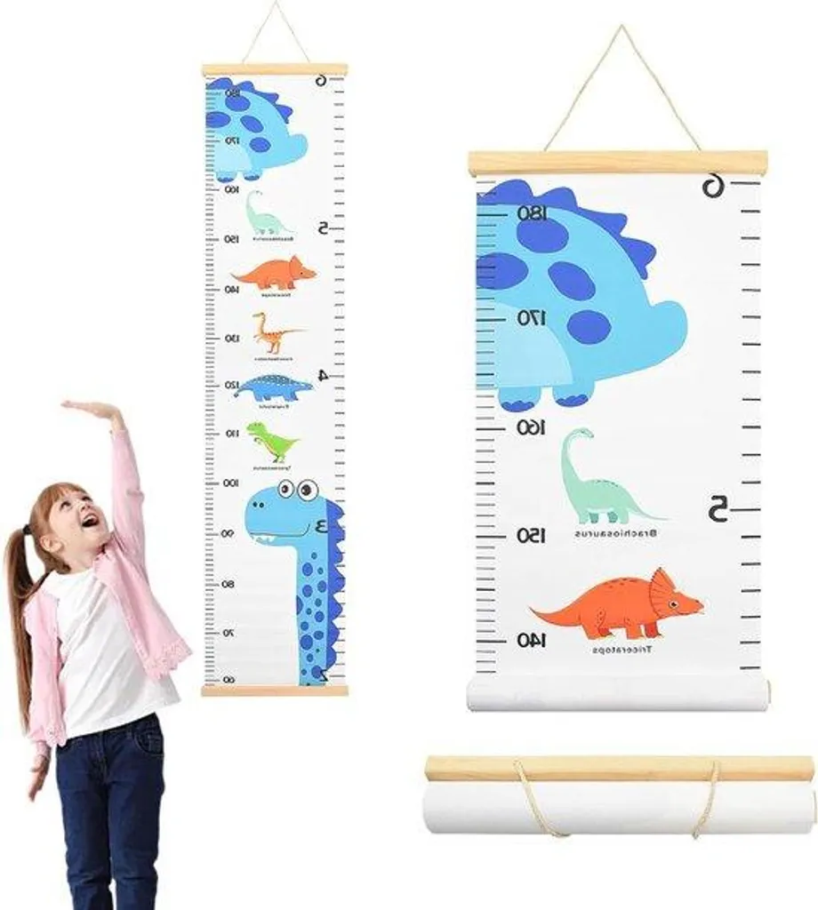 Toise murale dinosaure amovible 50 cm - Décoration de chambre d'enfant