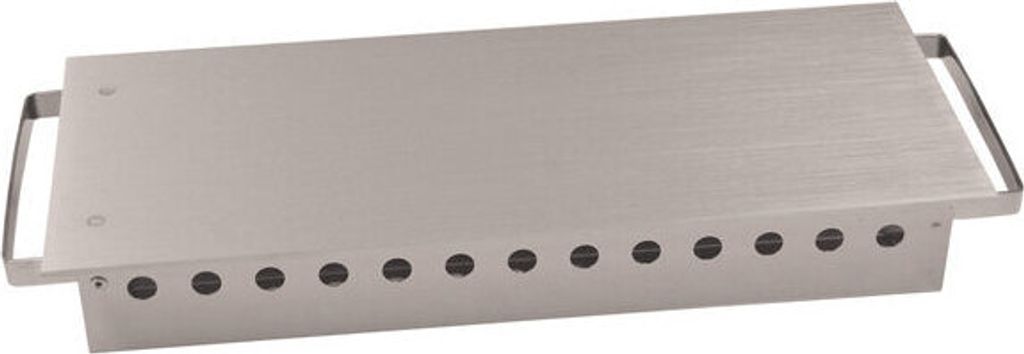 1x Rechaud aus Edelstahl Speisewärmer Wärmeplatte für 2 Teelichter silber 37x18x6.5cm