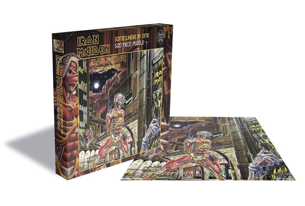 A puzzle box and some of the puzzle pieces are shown on a white background.