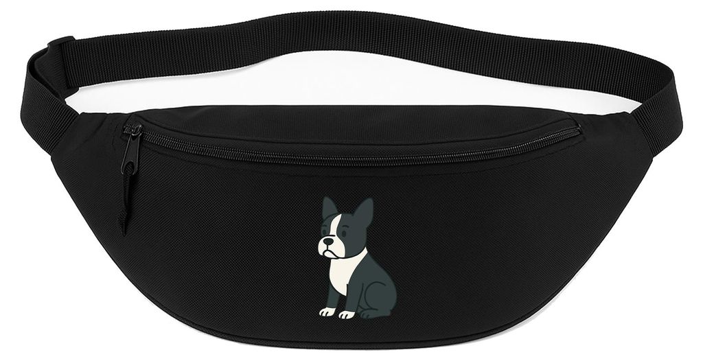 Huuraa Bauchtasche Boston Terrier Comic Bostonie 2,5 Liter Black Polyester Crossbody Bag Geschenkidee