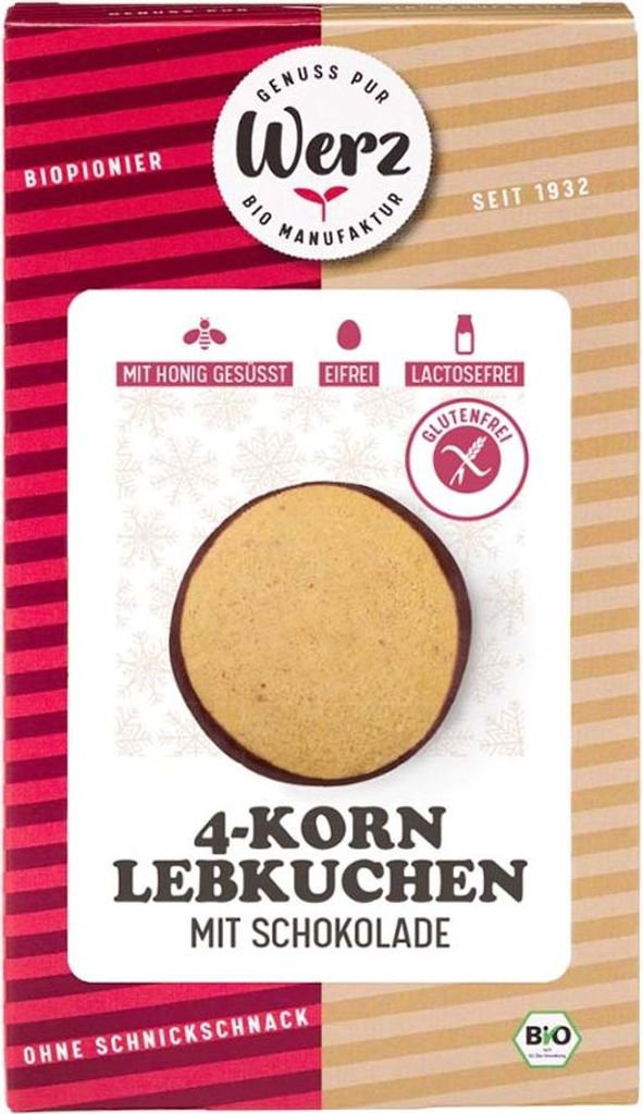 4-Korn Lebkuchen - Vollkorn Glutenfrei 100g Produktbild 