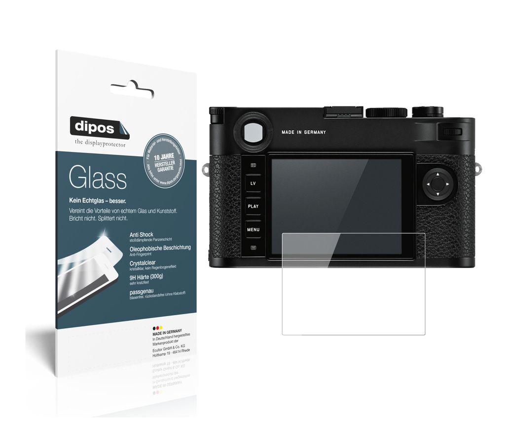 1x Schutzfolie für Leica M10-P - Anti-Shock 9H Folie dipos Produktbild 