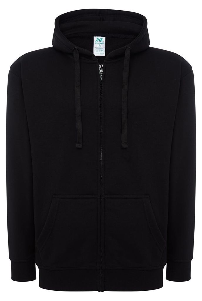 JHK - Hoodie mit durchgehendem Reißverschluss für Herren/Damen Uni LT4227 (M) (Schwarz)