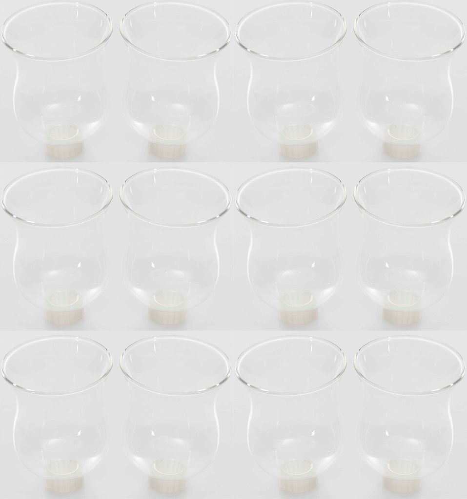 12x Teelichtaufsatz klar 8 cm Glasaufsatz für Kerzenleuchter Kerzenständer Glas Adventskranz Teelichthalter Stabkerzenhalter Kerzenpick 6cm