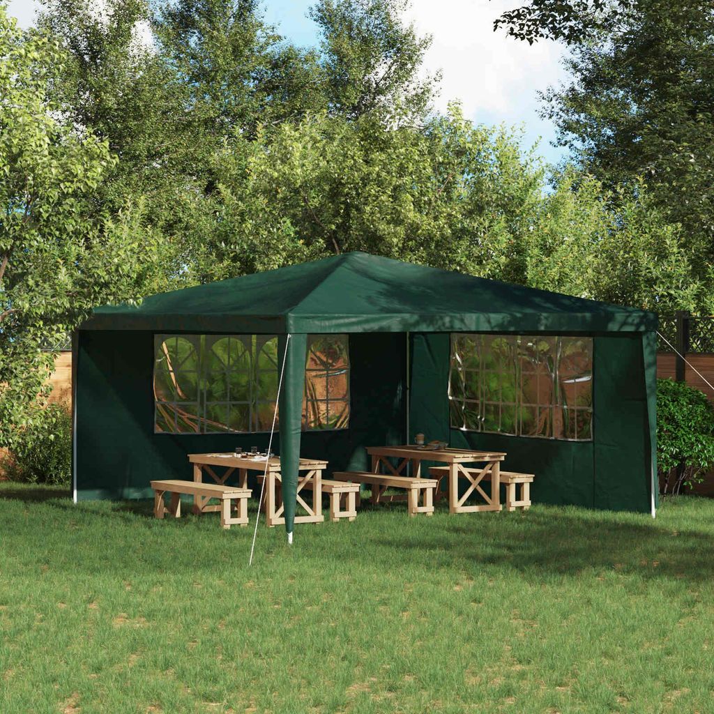 Möbel Party Zelt Seitenteil 2 pcs 400 x 195 cm Grün PE und StahlPavillons & Partyzelte - Pavillons & Partyzelte c7320