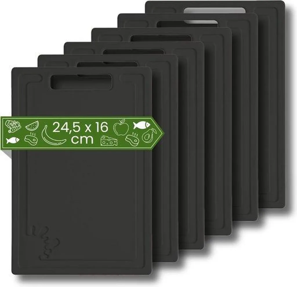 Planche à découper noire petite taille en plastique sans BPA lot