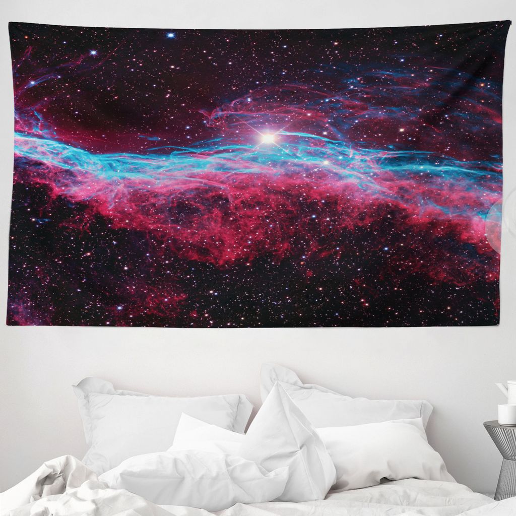 ABAKUHAUS Weltraum Wandteppich, Weltraum spielt Galaxy aus Weiches Mikrofaser Stoff Waschbar ohne Verblassen Digitaldruck, 230 x 140 cm, Magenta un...