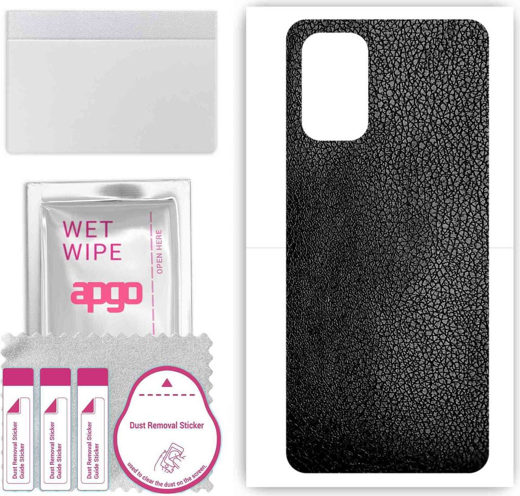 apgo Rückseite Schutzfolie, Skin, kompatibel mit OnePlus 9R, Hinten Displayschutzfolie aus Vinylfolie, kratzfest, einfache Montage - Schwarzes Leder