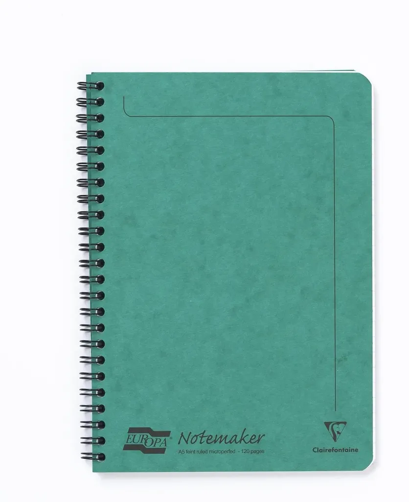 Carnet de Notes A5 Vert pour Bureau et Études Clairefontaine à Spirale