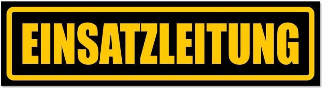 Kiwistar - Autoaufkleber - Gelb - Schwarz - 60 x 16 cm - Einsatzleitung - Hinweis Aufkleber Sticker für Auto, Kfz, Fahrrad, PKW, LKW