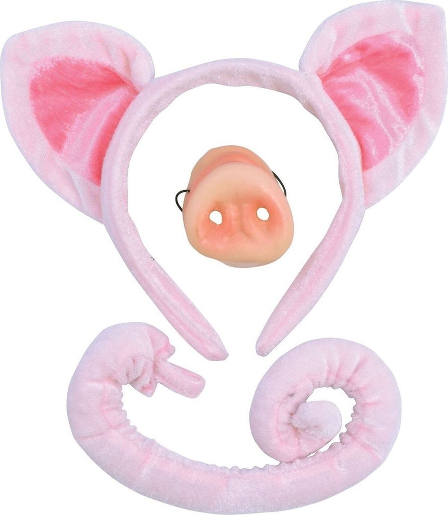 Bristol Novelty Kinder Schwein-Kostüm Zubehör Set BN2287 Produktbild 