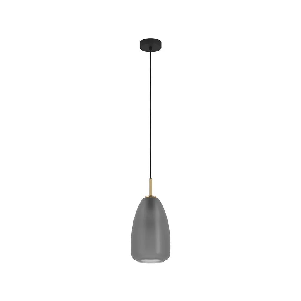 Eglo ALOBRASE 900506 Sospensione E27 Ø20cm Ottone Spazzolato e Nero