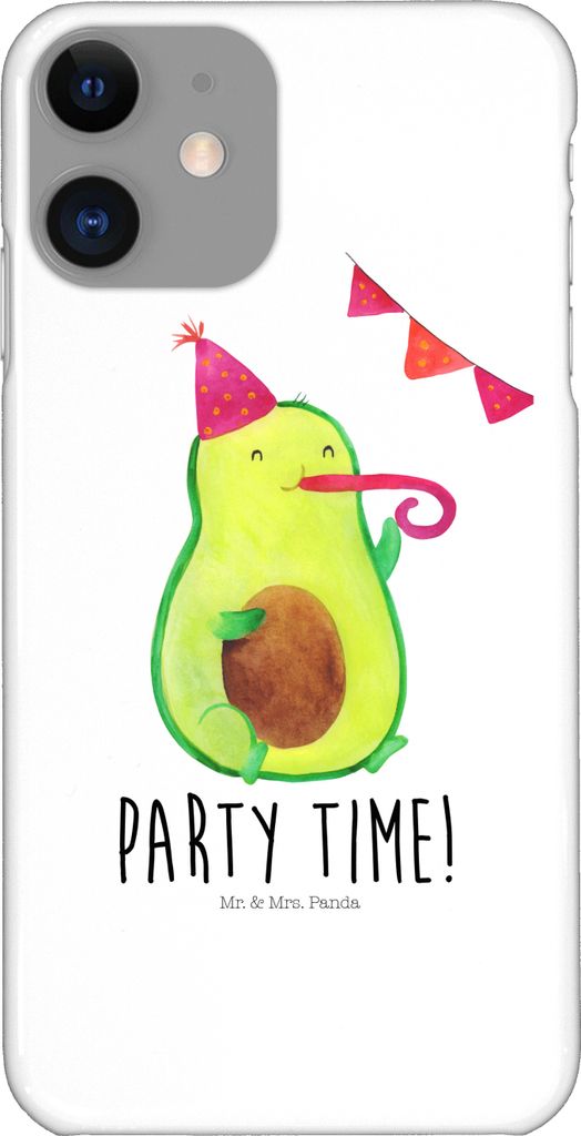 Mr. & Mrs. Panda Iphone 11 Handyhülle Avocado Party Zeit - Weiß - Geschenk, Cover, Handy Schutzhülle, Glücklich, Smartphone Hülle, Schulabschl...