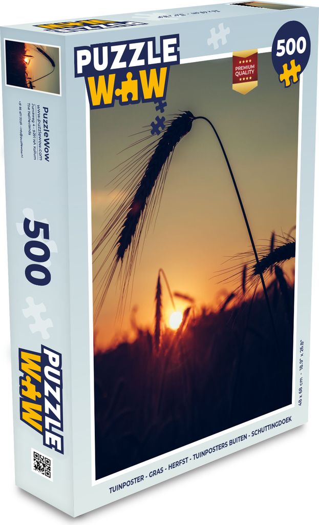 MuchoWow Puzzle 500 Teile Gras - Herbst - Sonnenuntergang - Jahreszeiten - Landschaft - Denken - Spiel - Toy