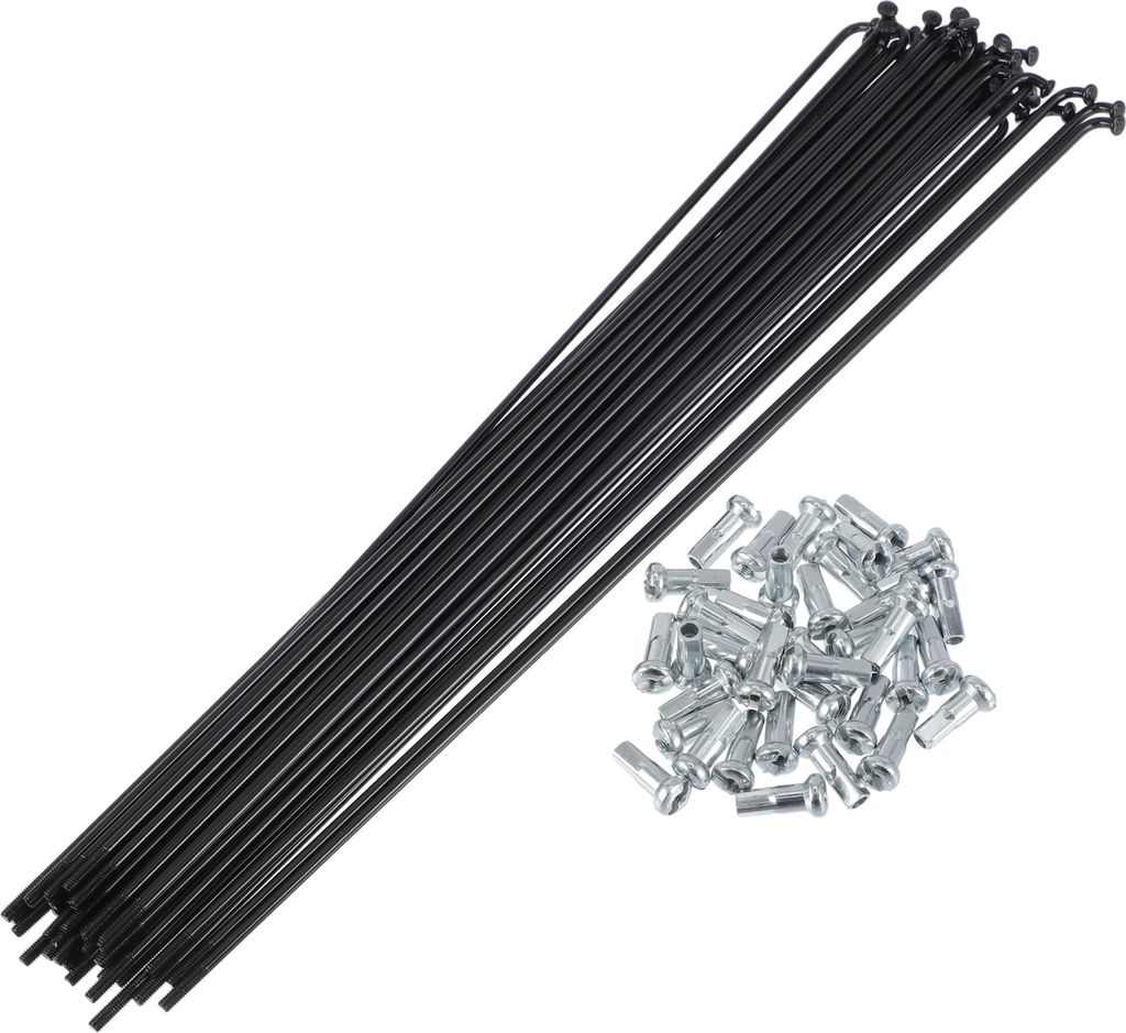 1 Satz Universal-Fahrradspeichen 13G 247mm Länge Fahrradrad-Speichen-Nippel Schwarz 45 Stahl