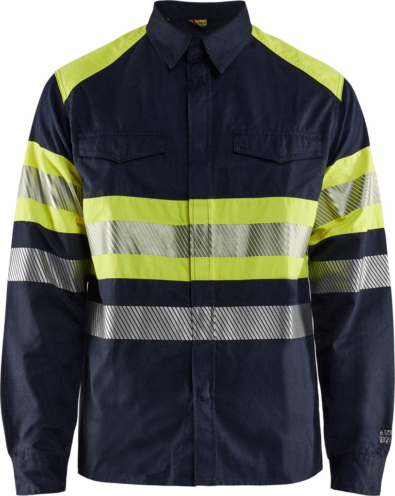 Blakläder Multinorm Hemd Marineblau/Gelb 3229 1517, Farbe:marineblau/high vis gelb, Größe:L