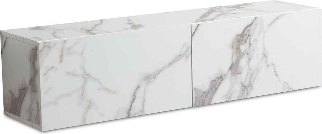 Lowboard závesný mramorový vzhľad biela 120x30x30 cm tv Obrázok produktu 