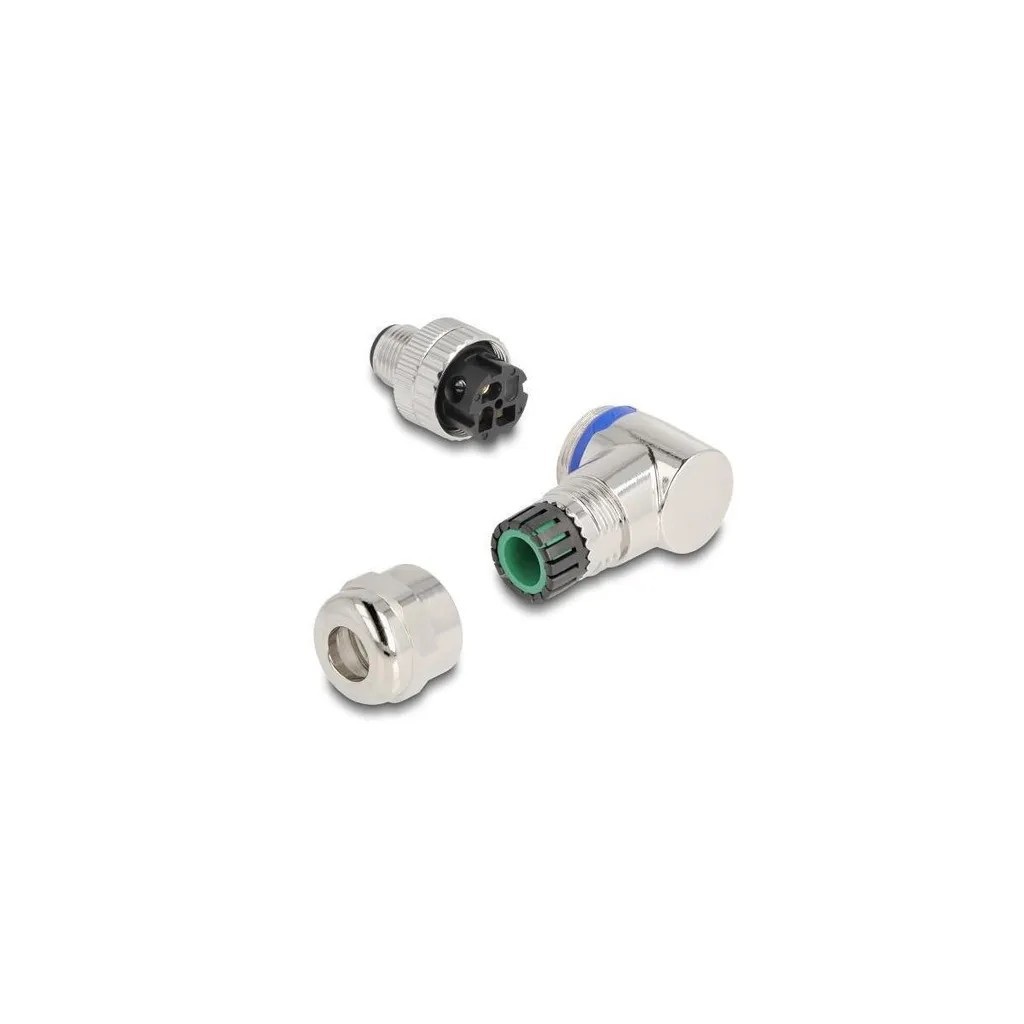 Fiche M12 Mâle 3 Pin Coudée 90° pour Installation en Espace Restreint