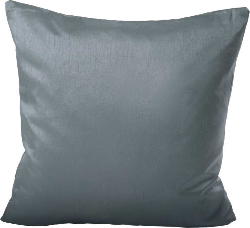 Kissenhülle Wildseide Optik uni 50x50 cm grau