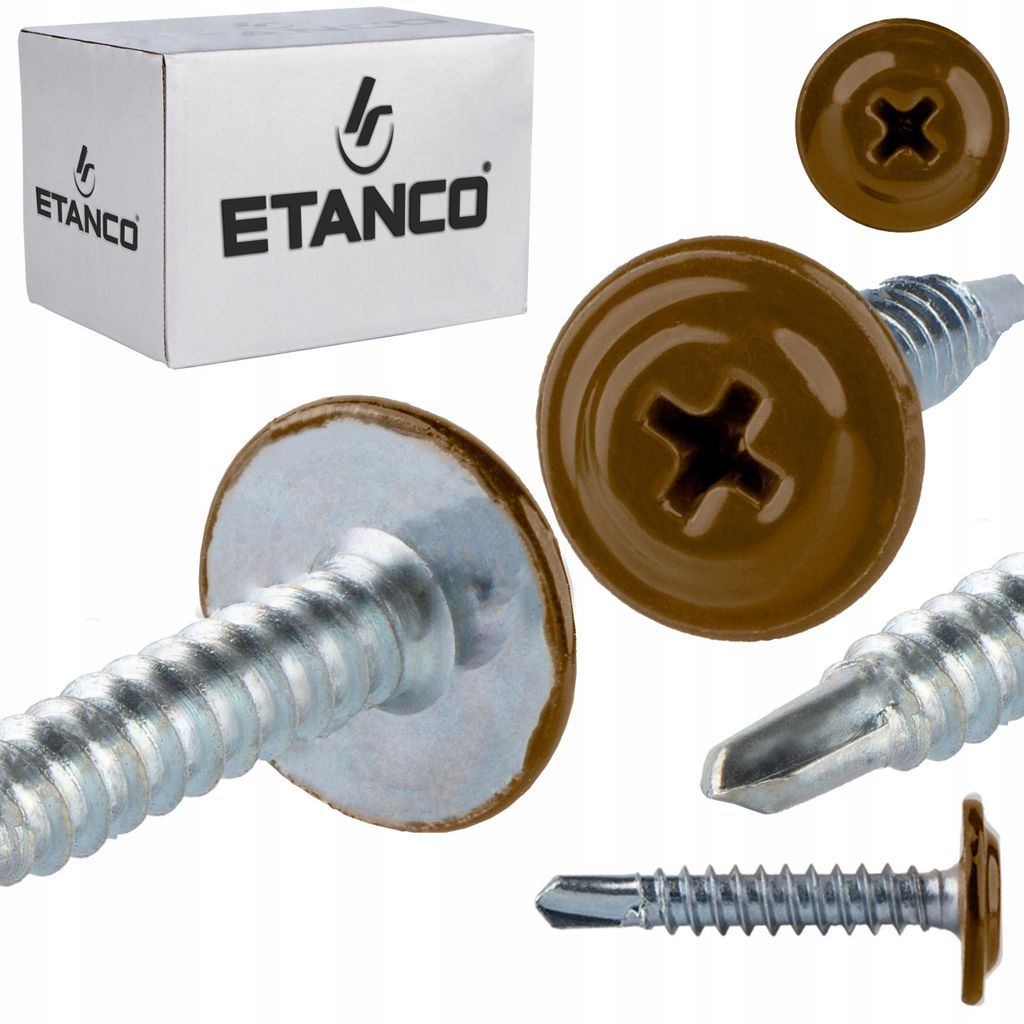ETANCO GM-B Selbstbohrschrauben für Stahl Dach RAL 8003 Lehmbraun 4,2 x 32 mm 250 Stk.