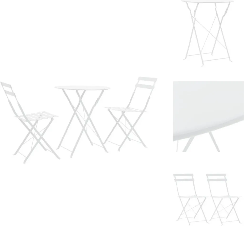 Aménagez votre Petit Balcon : Ensemble Bistro Acier Blanc Gain de Place