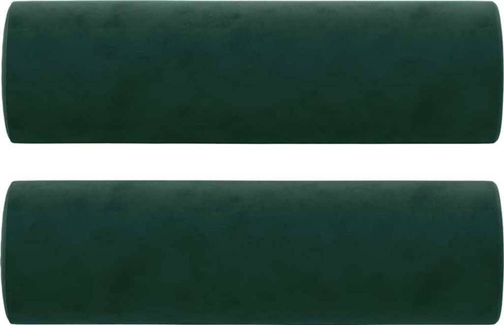 vidaXL Coussin décoratif 2 pcs. Vert foncé Ø15x50 cm Image du produit 