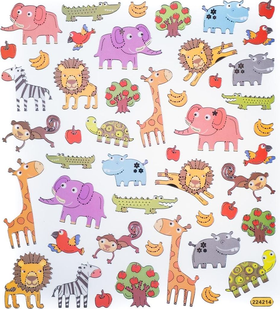 Dekorative Aufkleber mit Vergoldung ZOO Tiere 48St.