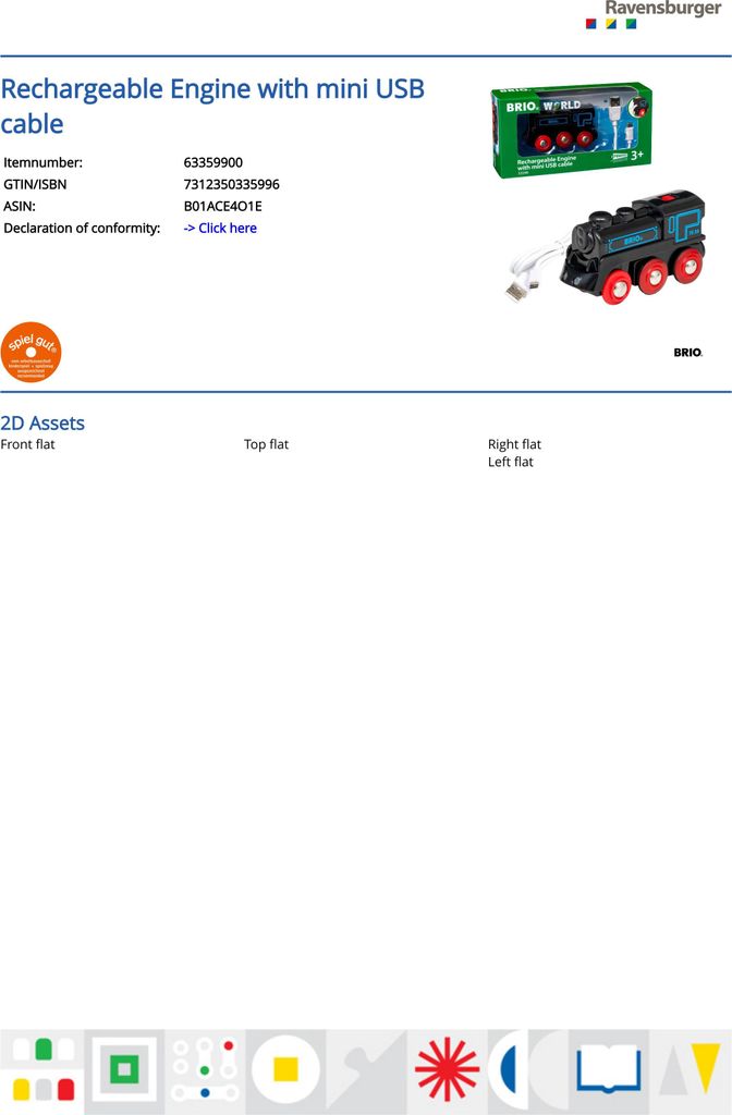 BRIO 33599 Akku-Lok Mit USB + 33402 Schienensortiment – Erweiterbares Holz-Eisenbahn-Set