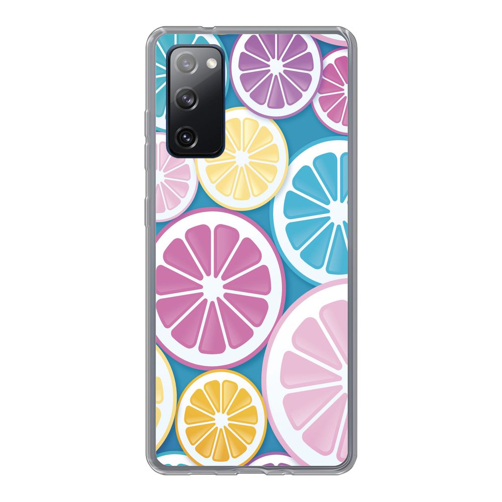 MuchoWow Handyhülle Schutzhülle Hülle für Samsung Galaxy S20 FE Obst - Grapefruit - Tropisch Silikon Softcase Handy Hülle - Abdeckung - Gebu...