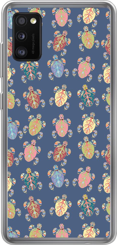 MuchoWow Handyhülle Schutzhülle Hülle für Telefoonhoesje Samsung Galaxy A41 Muster - Schildkröte - Tiere - Kinder - Kinder Silikon Softcase ...