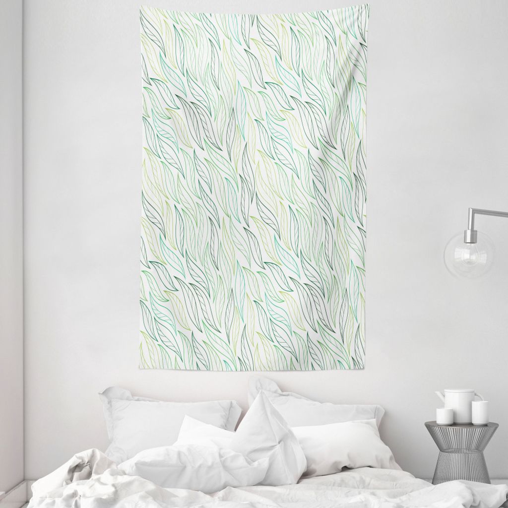 ABAKUHAUS Natur Wandteppich und Tagesdecke, Moderne Blatmustern aus Weiches Mikrofaser Stoff Waschbar ohne Verblassen Digitaldruck, 140 x 230 cm, H...