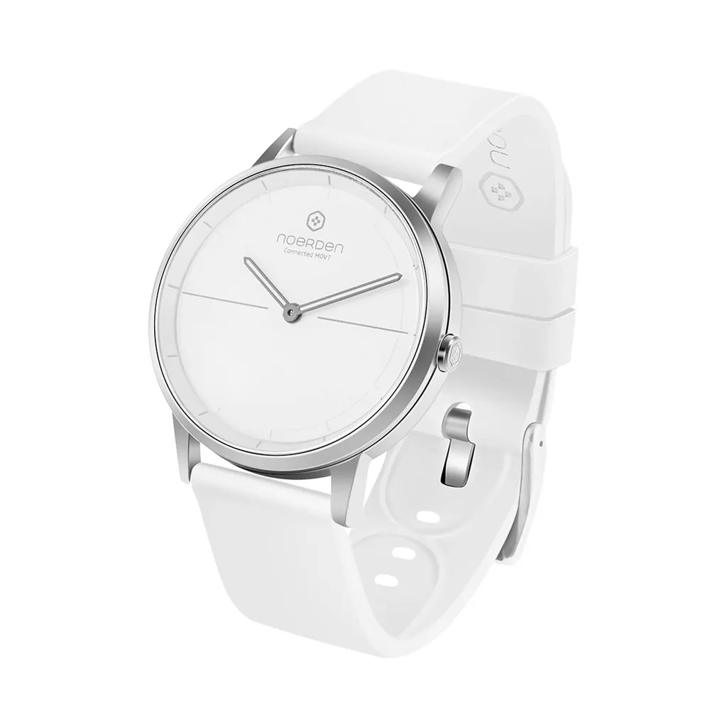 Noerden Mate 2 Montre Intelligente Hybride avec Bracelet Silicone Blanc