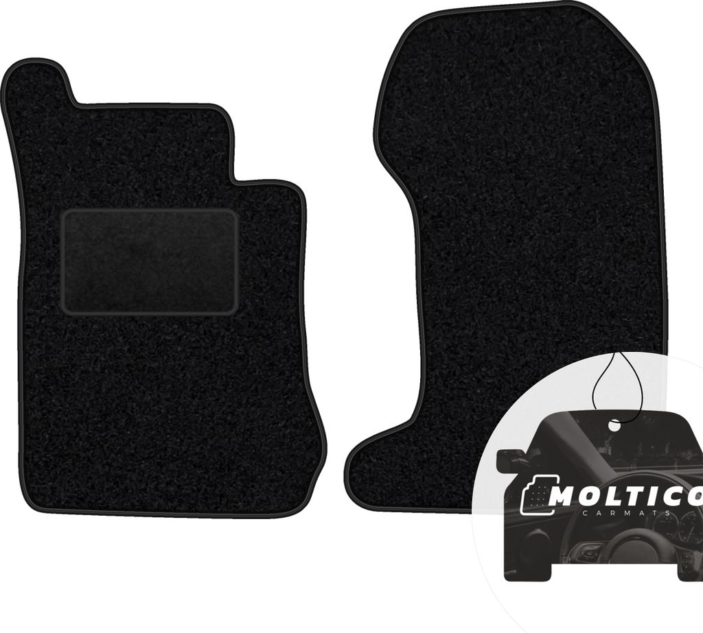 moto-MOLTICO Vorne Fußmatten Auto Velours Autoteppiche Schwarz Automatten Set 2-teilig passend für Mercedes-Benz E-Klasse W210 4-matic 1995-2002