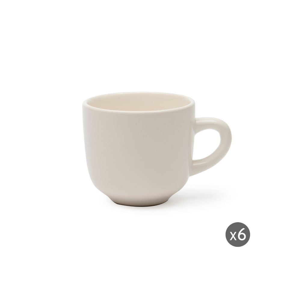 Excelsa set von 6 teetasse Fashion weiß keramik 25 cl weiß