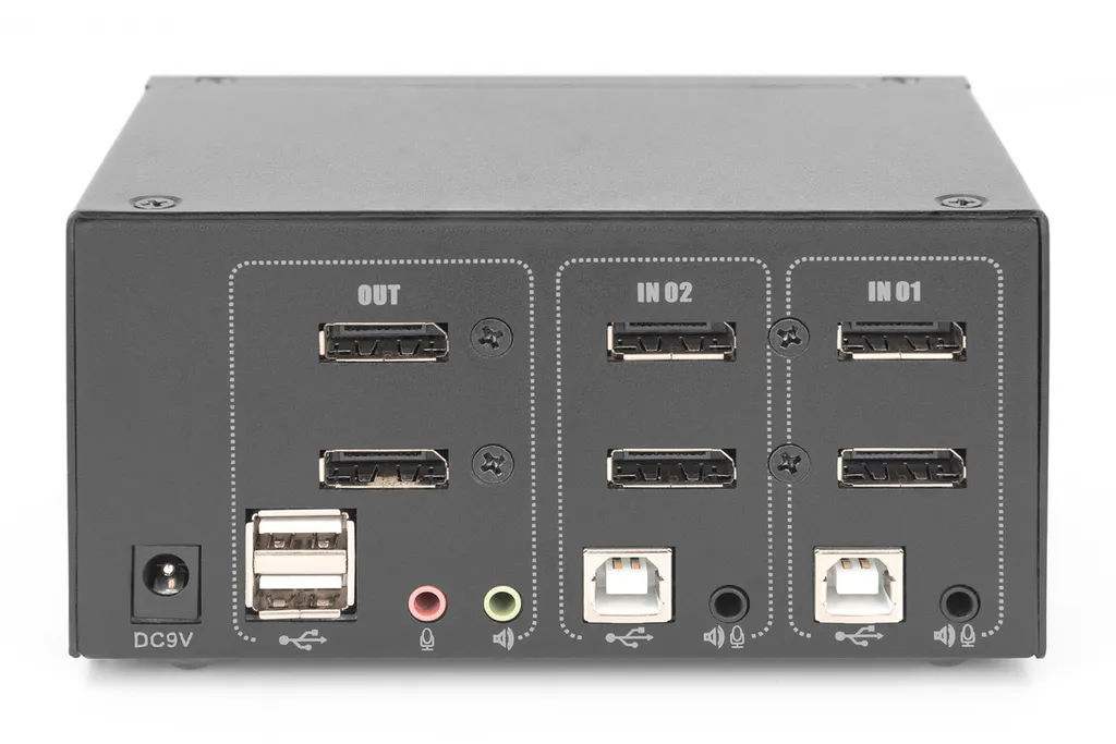 Switch KVM 2 PC pour setup double écran 4K60Hz avec contrôle Audio DP - 3
