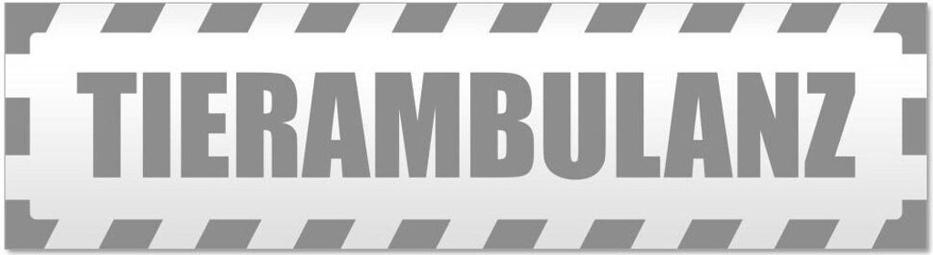 Kiwistar - Autoaufkleber - Grau - 20 x 5,3 cm - Tierambulanz gestreift - Hinweis Aufkleber Sticker für Auto, Kfz, Fahrrad, PKW, LKW