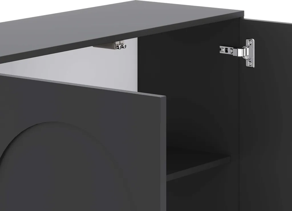 Meuble Rangement Noir 100cm pour Salon et Entrée - Sideboard Arco Chic - 5