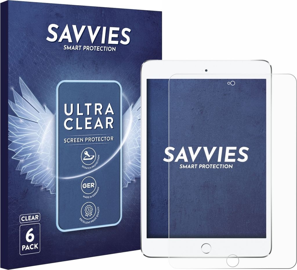 6x Für Apple iPad Mini 4 2015 Schutzfolie Savvies Displayschutz Display Schutz Folie Klar Transparent