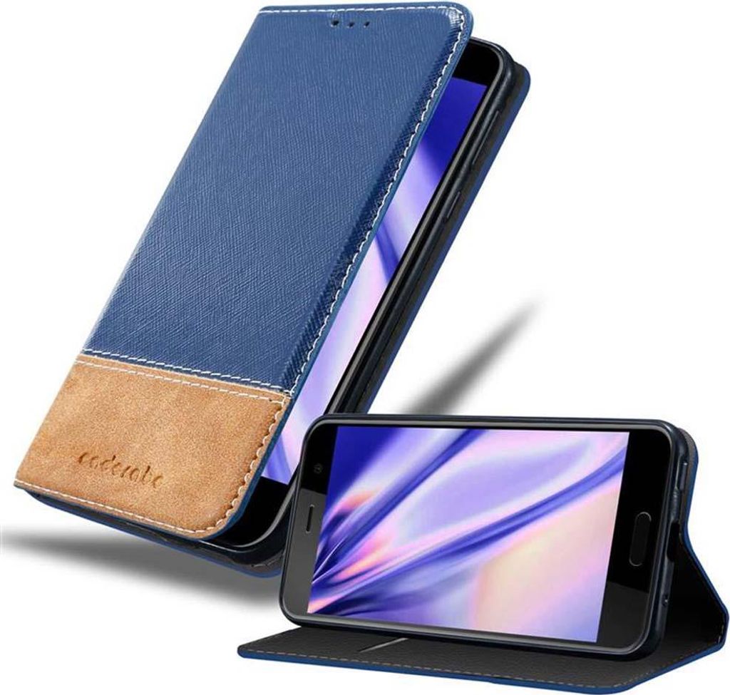 Cadorabo Hülle für HTC U PLAY Schutzhülle in Blau SHandyhülle Book Case Etui Kunstleder