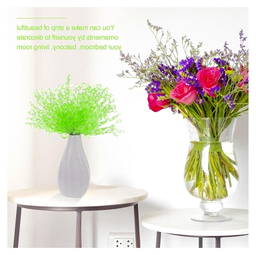 50 Stück Acryl Grün Langlebige DIY Dekoration aus Robustem Acryl für Blumenarrangements Künstliche Stiele für Hochzeit und Festival