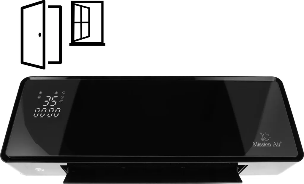 Rideau d'air AERO 2000W noir avec télécommande - Design ultra compact - 7