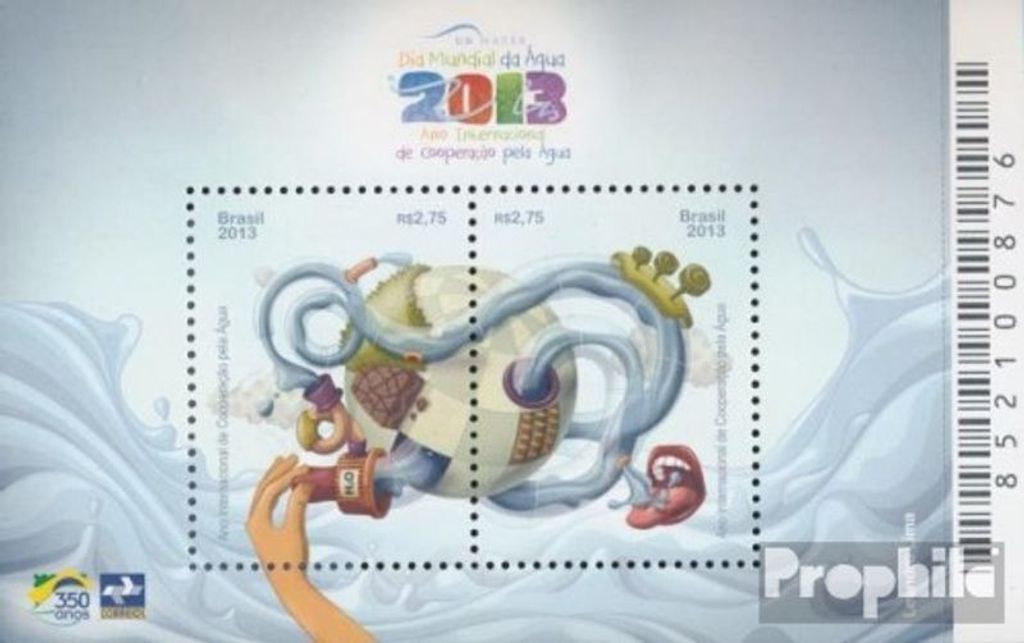 Briefmarken Brasilien 2013 Mi Block162 (kompl.Ausg.) postfrisch Jahr der Wasserkooperation