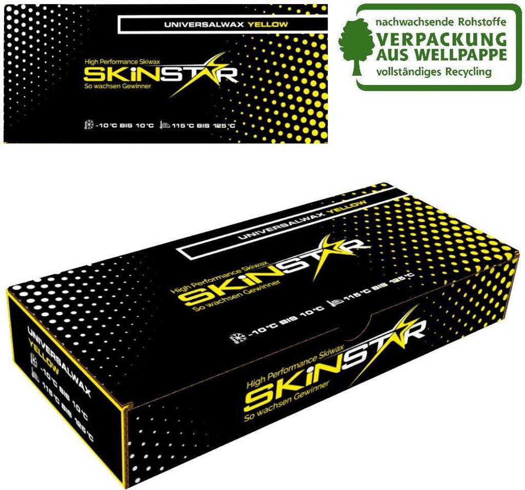 SKINSTAR Universal Wachs YELLOW EDITION Ski und Langlauf Wachs Ski Wax 250g