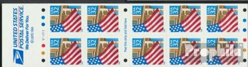 Briefmarken USA 1995 Mi 2552BG Fb Folienblatt (kompl.Ausg.) postfrisch Flagge