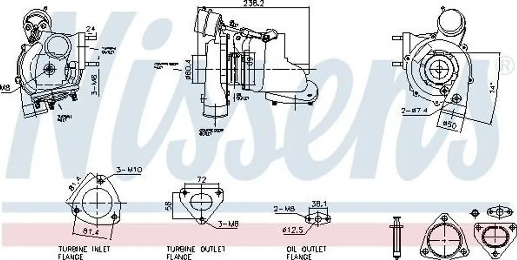 Turbo de suralimentation moteur Defender L316 SUV Nissens 93730