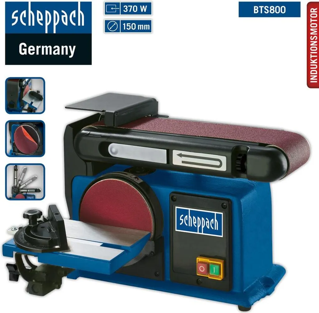 Scheppach BTS800 Ponceuse à Bande et Disque 370W 150mm Rectifieuse - 19
