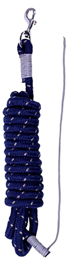 Führstrick Bodenarbeitsseil mit Karabiner, Länge 4,20 m (12 mm, Navy/Grau)